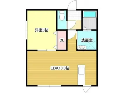 クローバーハウスNO.23(1LDK/2階)の間取り写真