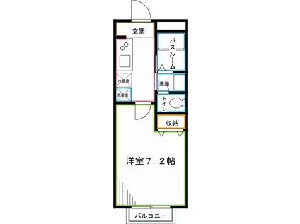 ステップ今川(1K/2階)の間取り写真