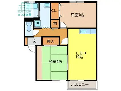 カームAP(2LDK/1階)の間取り写真