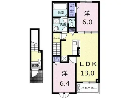 TORAJA-S(2LDK/2階)の間取り写真