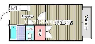 リオン西川原(1K/2階)の間取り写真