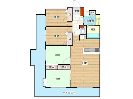 エバーライフ久留米中央(4LDK/7階)の間取り写真