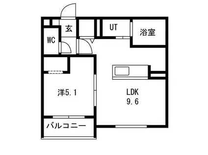 住吉4丁目AP(1LDK/3階)の間取り写真