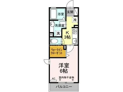 パミドールII(1K/2階)の間取り写真