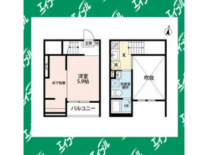 AO AQUA(ワンルーム/2階)の間取り写真