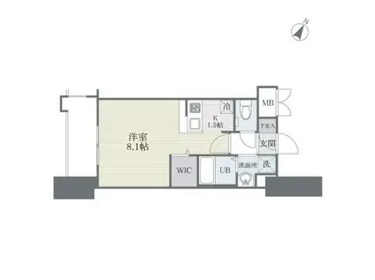 ザ・レジデンス博多(1K/8階)の間取り写真