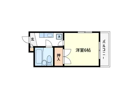 朝日ハイツ(1K/2階)の間取り写真