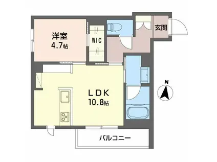 アジュール(1LDK/1階)の間取り写真