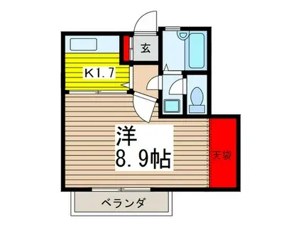 メゾンクリステーナ(1K/3階)の間取り写真