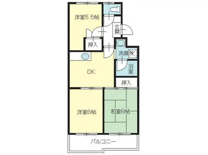 アルカディア21(3DK/2階)の間取り写真