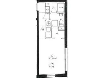 SーFORT上池台(1K/2階)の間取り写真