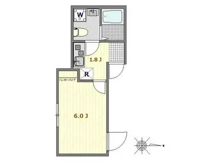 ノーザンロード浮間舟渡(1K/1階)の間取り写真