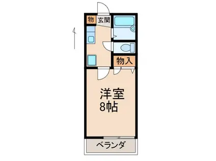 ヴィラ・サンライズA ノース(1K/1階)の間取り写真