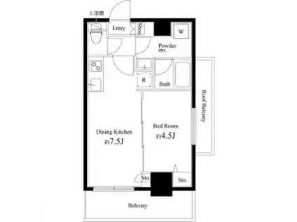 コートブランシェ(1LDK/6階)の間取り写真