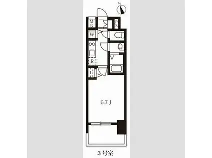 メインステージ名古屋 ノースマーク(1K/7階)の間取り写真