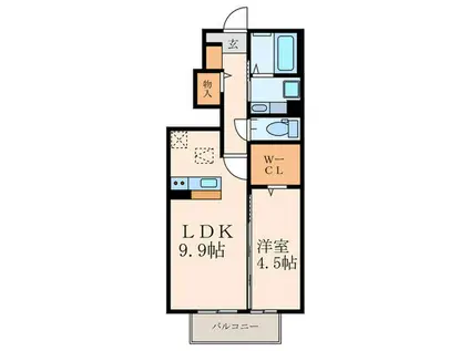 プレステージ城野駅南(1LDK/1階)の間取り写真