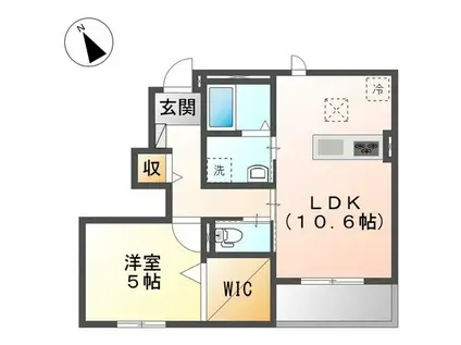 ラフェリア(1LDK/1階)の間取り写真