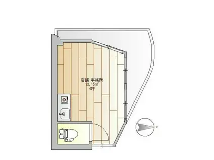 コルティーレ世田谷(ワンルーム/1階)の間取り写真