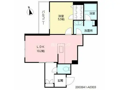 ヴィラウィステリア小ヶ倉F(1LDK/3階)の間取り写真