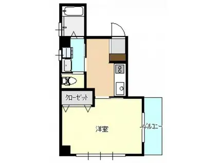 S・K羽衣(1DK/3階)の間取り写真