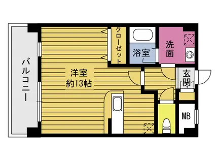 ルネスG 新賀来西(ワンルーム/5階)の間取り写真