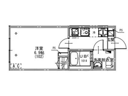 KEIAI RWSIDENCE 北習志野(1K/1階)の間取り写真