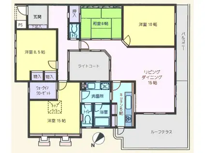 パストラーレ目黒(4LDK/3階)の間取り写真