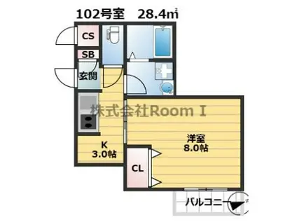 ヘーベル玉出東・旭化成ヘーベルメゾンHEBEL HAUS(1K/1階)の間取り写真