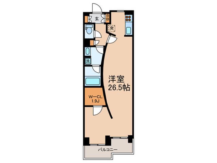 BRILLIA IST三軒茶屋アイビーテラス(ワンルーム/3階)の間取り写真