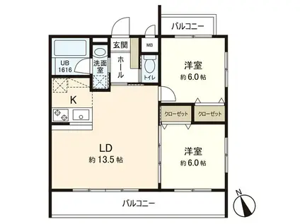 LECHOUCHOU(2LDK/3階)の間取り写真