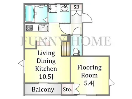 ポンテ アルト(1LDK/3階)の間取り写真