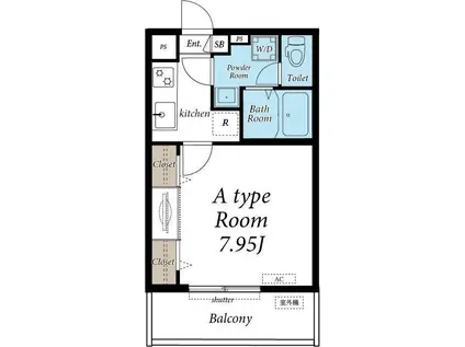 グレイス蘇我(1K/2階)の間取り写真
