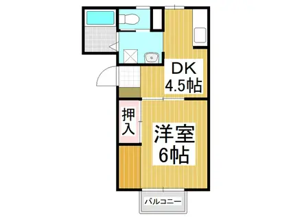 サンコーポクレイン B棟(1DK/1階)の間取り写真