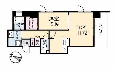 リラクオーレアクラス(1LDK/2階)の間取り写真