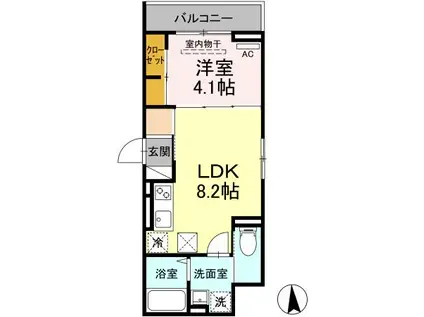 クレールアイディーエー3(1LDK/3階)の間取り写真