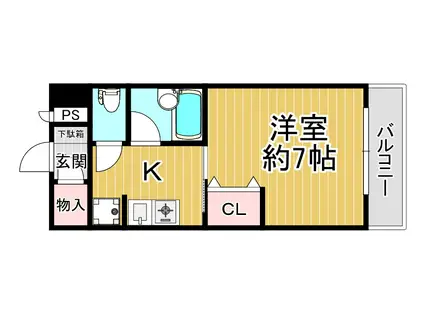 サンシャイン竜神橋(1K/3階)の間取り写真