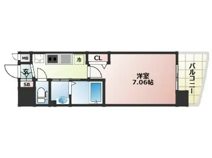 LUXE姫路(1K/3階)の間取り写真