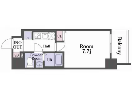 レオンヴァリエ福島野田(1K/4階)の間取り写真