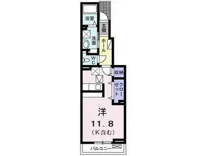 グレート アンジュ T(ワンルーム/1階)の間取り写真