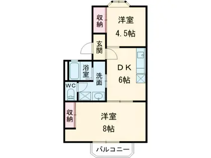 エミネンスジン(2DK/1階)の間取り写真