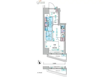 MAXIV横浜鶴見DUE(ワンルーム/8階)の間取り写真