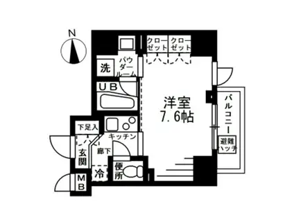 プライマル上野イースト(1K/6階)の間取り写真