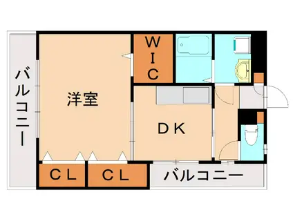 ヴィラ21(1DK/3階)の間取り写真