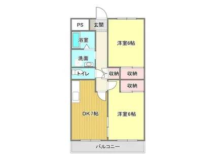 十王マンション(2DK/4階)の間取り写真
