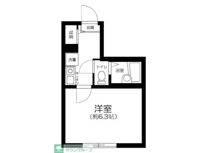 レジデンス江北(1K/1階)の間取り写真