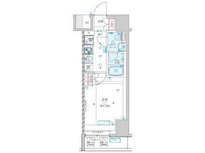 ジェノヴィア川崎7(1K/15階)の間取り写真