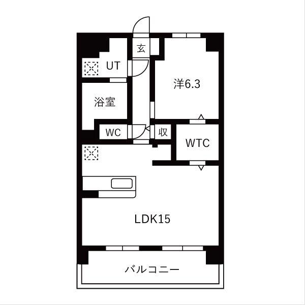 Y&M 祇園(1LDK/5階)の間取り写真