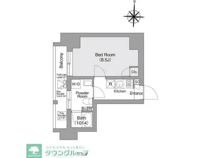 コンフォリア・リヴ森下MUTIO(1K/4階)の間取り写真