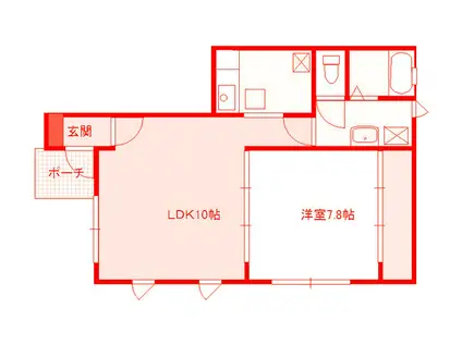 ブルーム(1LDK/2階)の間取り写真