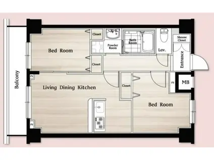 N-STAGE鶴見(2LDK/7階)の間取り写真